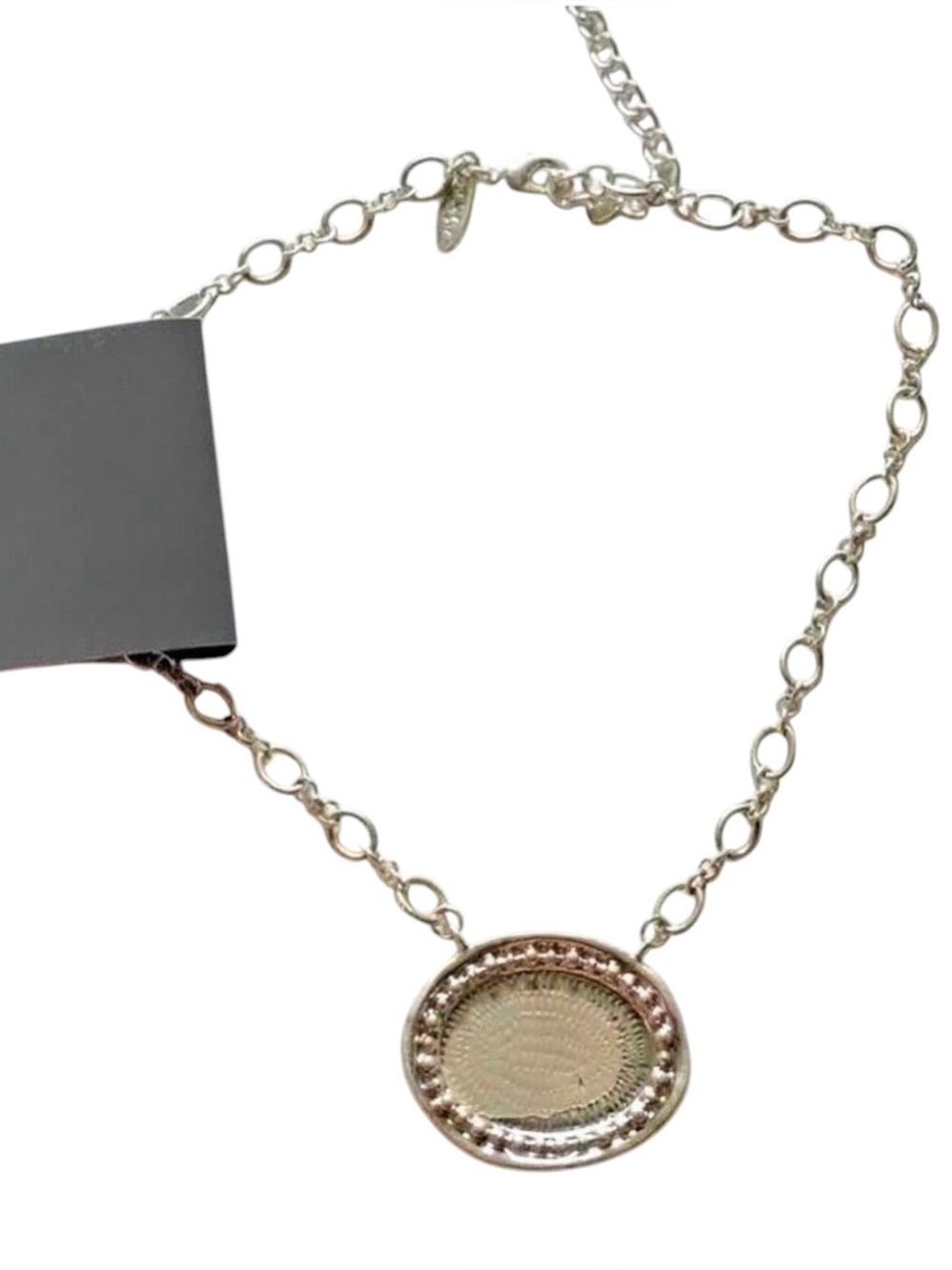 Style & Co Silver Tone Oval Pendant Statement Necklace